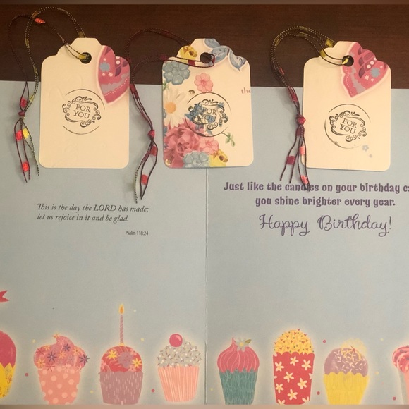 Birthday Card with Three Handcrafted Gift Tags & Envelope - Picture 6 of 12